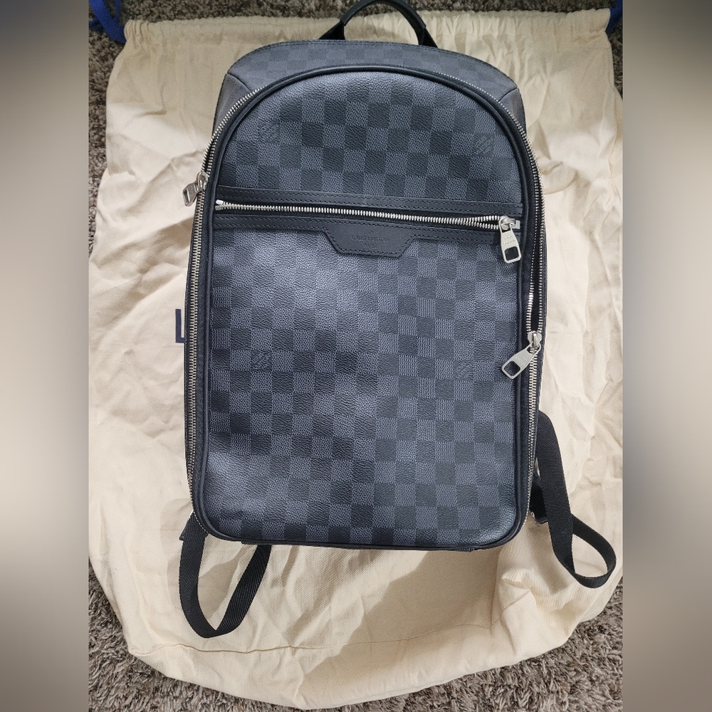 LOUIS VUITTON Damier Graphite Michael Backpack Orginal Owner W/ DUSTER